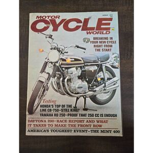 MOTOR CYCLE WORLD Vintage August 1973 Magazine Honda CB-750